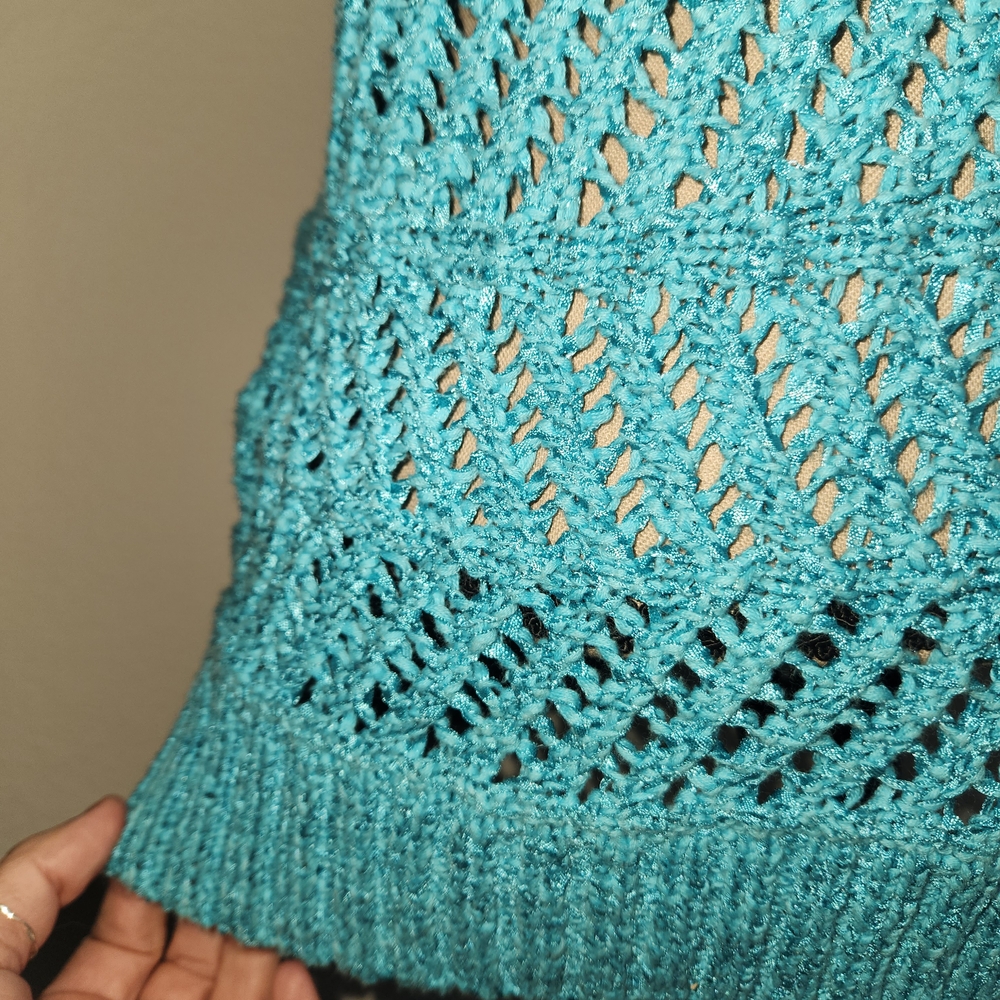 Chico Brand Turquoise Knit Sweater for Women SIZE 2 - Picture 6 of 13